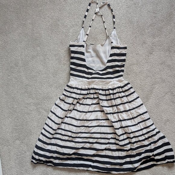 H&M, mini dress, striped, navy blue and white, Size 2 - Picture 1 of 6